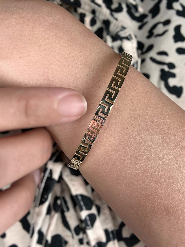 Grek Motifli Kelepçe Bileklik